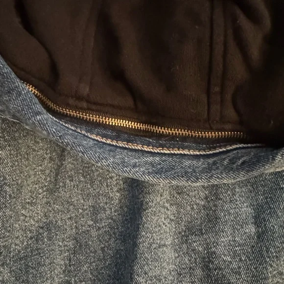 Zara Blue Denim Jacket with Black Hood - Picture 7 of 8